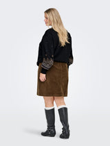 Only Carmakoma Amazing cord skirt Cub chokolate