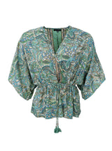 Black Colour   Luna v-neck blouse des green