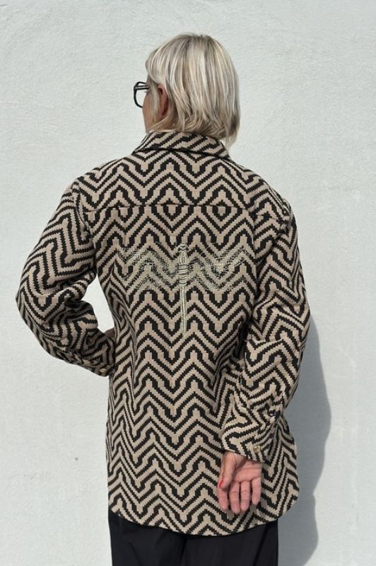 Gaspar  Stockholm jaquard shirt/jacket dark sand