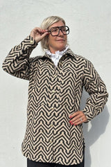 Gaspar  Stockholm jaquard shirt/jacket dark sand