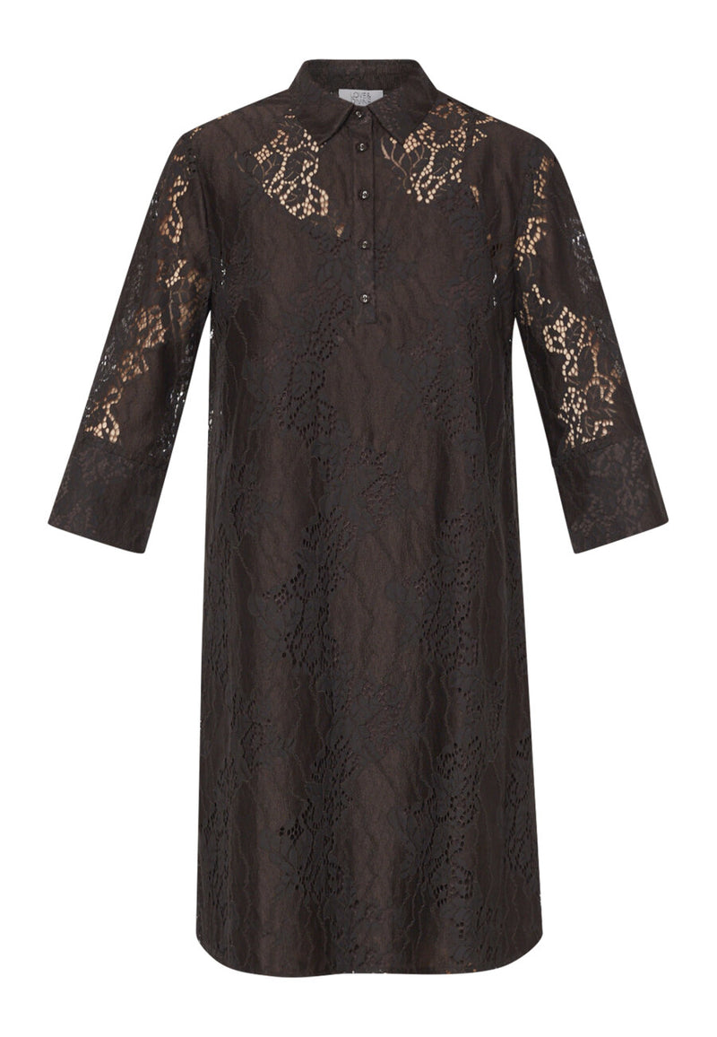 Love & Divine lace dress chocolate