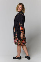 Gozzip Michelle Tunic black with rose fall board