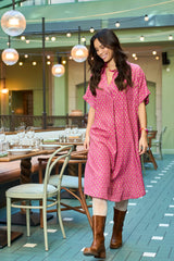 Black Colour Luna Kaftan Tunic Pink