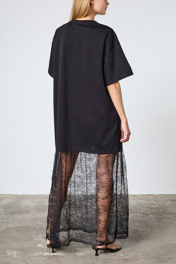 Love & Divine dress with lace skirt black