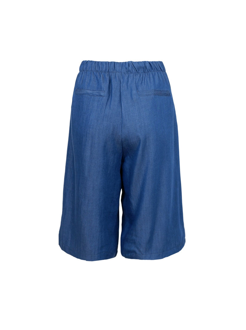 Black Colour Pueblo tencel shorts jeans blue