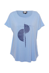 GOZZIP Gitte t-shirt with print Angel blue