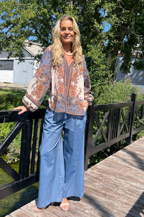 Black Colour Indigo blouse blue