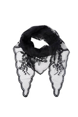 Black Colour  Miriana triangle lace scarf black