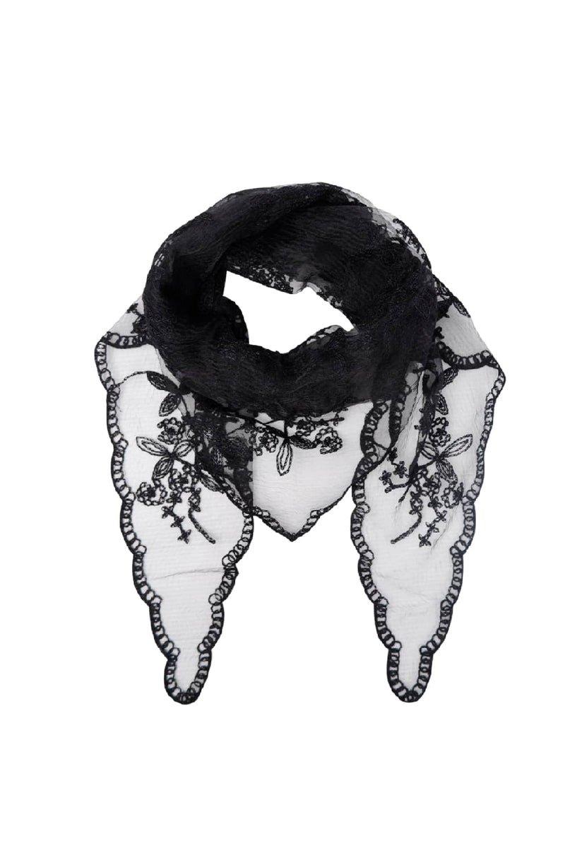 Black Colour  Miriana triangle lace scarf black