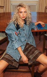 Nümph Denma oversized denin shirt/jacket medium blue
