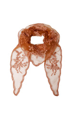 Black Colour  Miriana triangle lace scarf tobacco