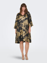 Only Carmakoma Dixie dress abstrakt black gold