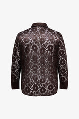 Only Carmakoma Zion lace shirt coffee bean