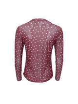 Black Colour Annie Mesh Blouse Plum Dot