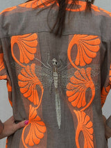 Gaspar Mumbai jaquard dress dark sand