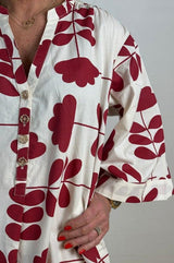 Mumbai print dress offwhite