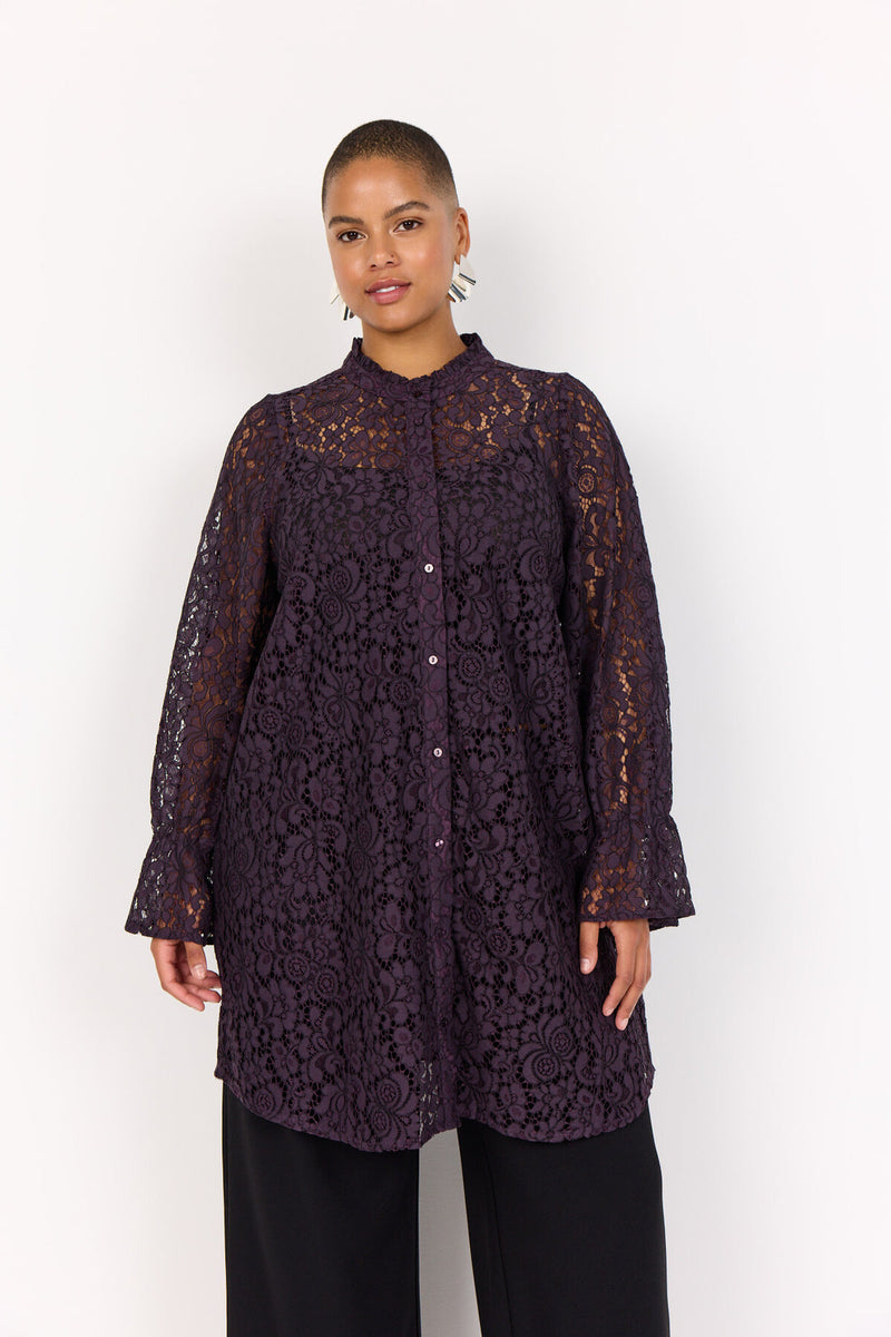 Wasabi Kila 4 lace tunic dress plum