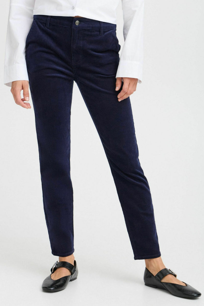 Pulz Sally pant baby fløjl dark sapphire navy