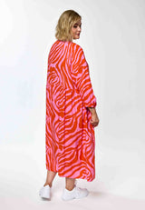 Gozzip Lea Dress Pink/orange