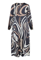 Love & Divine dress grafic print brown