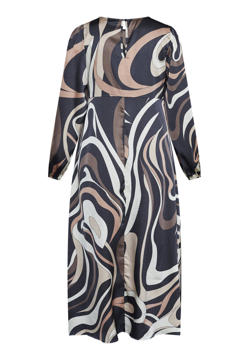 Love & Divine dress grafic print brown