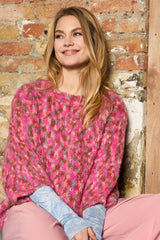 Black Colour Jessa multi jumper pink
