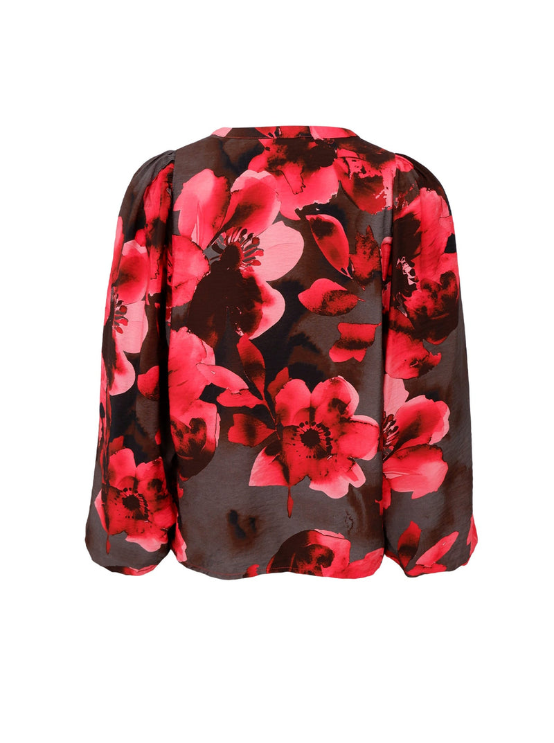 Black Colour  Mio blouse red flower
