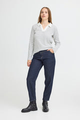 Pulz Lira jeans high waist ancle dark blue denim