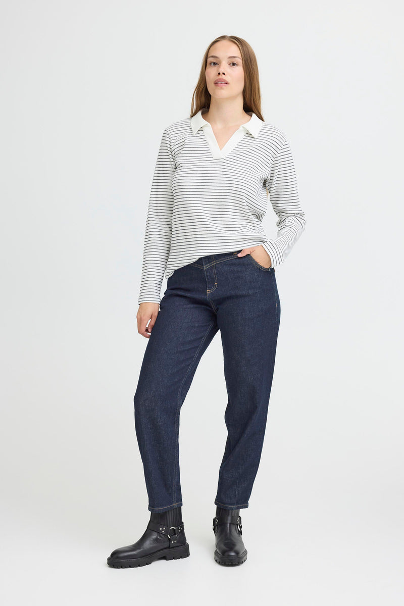 Pulz Lira jeans high waist ancle dark blue denim