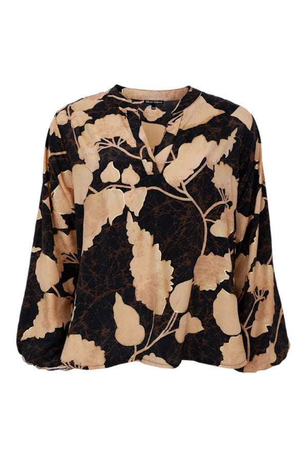 Black Colour  Luna blouse fall leaf