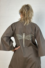 Gaspar Mumbai poplin dress brown