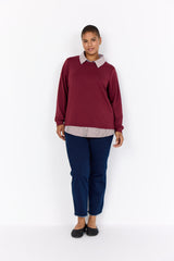 Wasabi Sabina Blouse Bordeaux/White