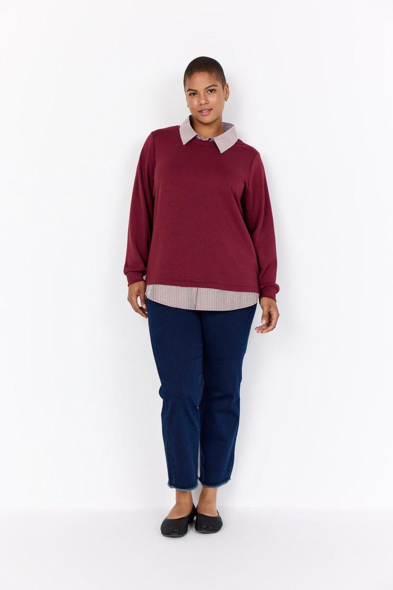Wasabi Sabina Blouse Bordeaux/White