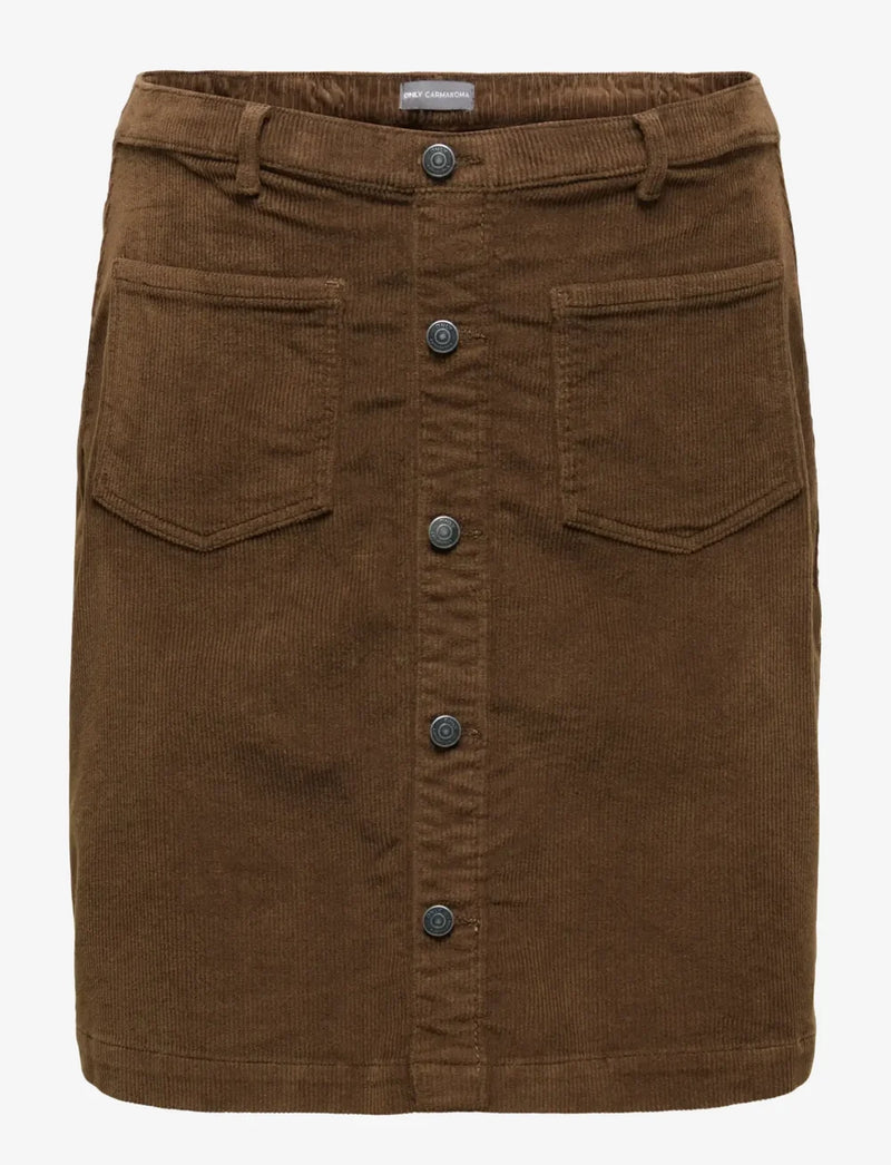 Only Carmakoma Amazing cord skirt brown