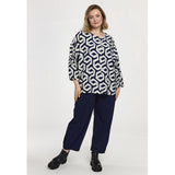 Gozzip Annbrit shirt blue offwhite print