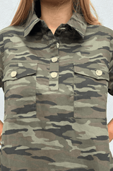 Gaspar Nice Camo Dress Green