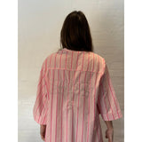 Gaspar Mumbai stripe dress rose