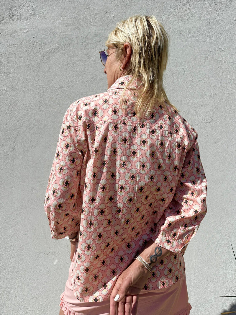Gaspar Oslo  flower shirt rose