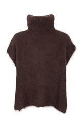 Black Colour Bjoerk Rollneck Vest Coffee
