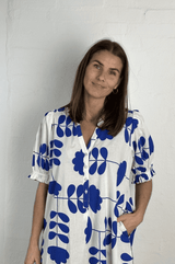 Gaspar Tunø print dress blue