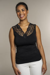 Sandgaard Oslo top with lace black