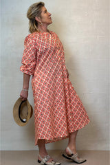 Gaspar Love poplin orange flower