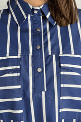 Gaspar Nice poplin dress blue