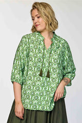 Gozzip Trine blouse green print