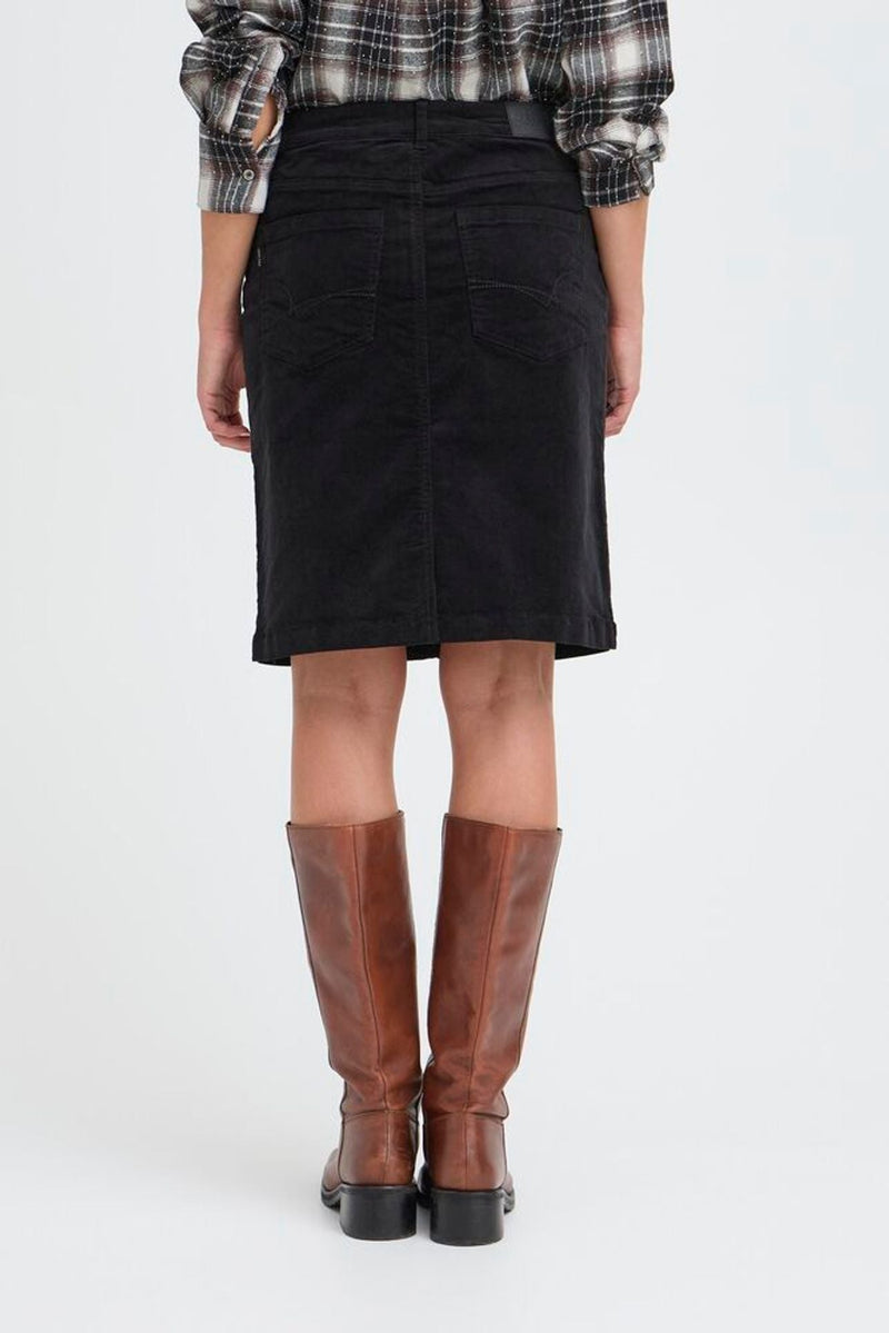 Pulz Sally skirt baby fløjl black