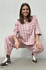 Gaspar Porto check blouse rose