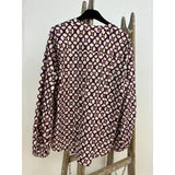 Gaspar Læsø flower shirt bordeaux