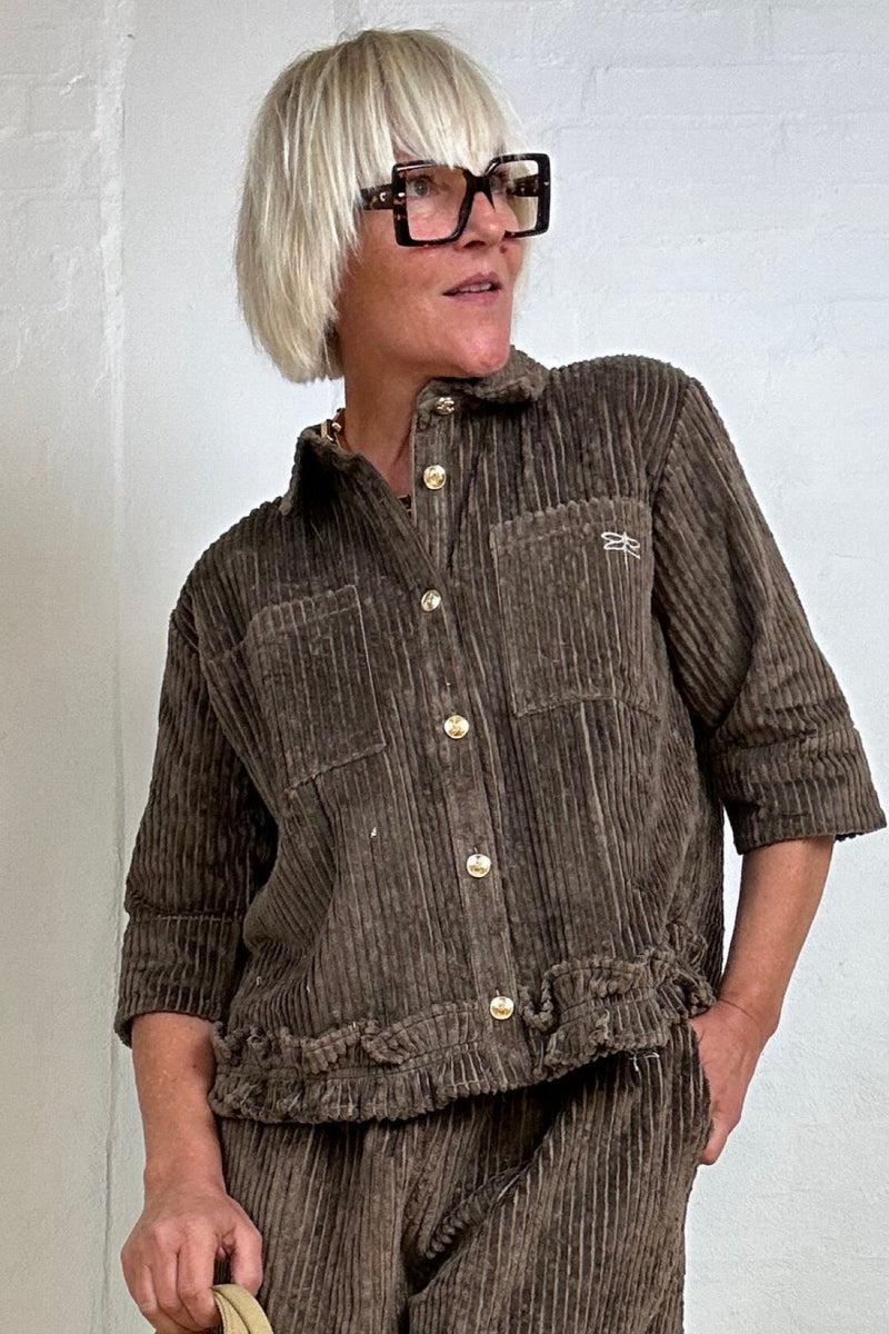 Gaspar Vigo Corduroy shirt taupe