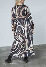 Love & Divine dress grafic print brown