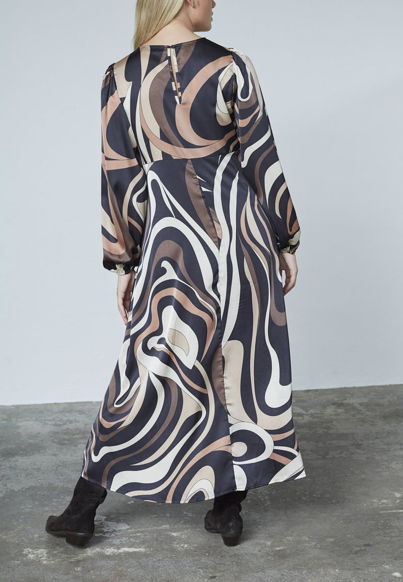 Love & Divine dress grafic print brown